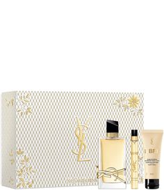 Discover this three-piece gift set featuring the bold and daring Libre Eau de Parfum. A statement feminine scent for those who live by their own rules. Lavender essence from France combines with the sensuality of Moroccan orange blossom and a daring woody note of musk for a unique long-lasting scent. The gift set is wrapped in YSL edelweiss with golden resille&#x2C; the gift box is made with 100% cardboard sourced from sustainably managed forests.Gift Set Inclu Realistic Wishlist, Gift Sets For Women, Woody Notes, Orange Blossom, Three Piece, Body Lotion, Sephora, Yves Saint Laurent, Gift Set