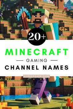 A pixelated Minecraft character holding a pickaxe in a vibrant outdoor landscape, showcasing 20+ unique Minecraft gaming channel names for YouTube creators. Gaming Channel Names Ideas, Names For Minecraft, Gaming Channel Names, Channel Name Ideas, Youtube Channel Name Ideas, Gamer Names, Youtube Names, Names Ideas, Fun Games