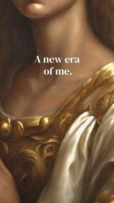 an advertisement for the new era of me, featuring a painting of a woman's face