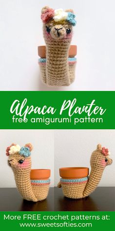 there is a crochet pattern for an alpaca planter