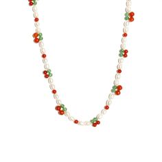 Beaded Necklace Designs, Diy Wire Jewelry, Necklace Red, Freshwater Pearl Necklace