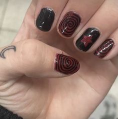 Band Nails, Hippie Nails, Punk Nails, Gothic Nails, Spring Nail Designs, Goth Nails, Grunge Nails, Brighter Days, Pretty Gel Nails