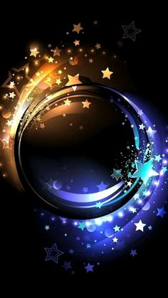 an abstract background with stars and circles