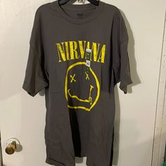 Nirvana Men Gray Shirt Size Xlarge (46-48).New With Tag Chest 24 Inches Length 31 Inches. Graphic Tee Outfit Men, Graphic Tee Outfits, Gray Shirt, Outfits Men, Grey Shirt, Nirvana, Graphic Tees, Tee Shirts, Mens Shirts