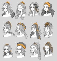 various hairstyles for princesses in different styles