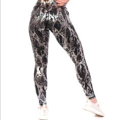 Bnib Never Worn- Been Sold Out On Line. Size Medium. Fitted Silver Sports Bottoms, Sporty Silver Fitted Bottoms, Black Mamba, Black Silver, Pant Jumpsuit, Pants For Women, Size Medium, Leggings, Pants