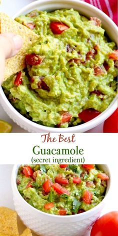 the best guacamole recipe is made with tomatoes, cheese and tortilla chips