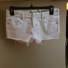 Never Worn! No Stains And No Flaws! 2 Inch Inseam. They’re Stretchy Too White Stretch Cutoff Jean Shorts, White Stretch Mid-rise Jean Shorts, Stretch Mid-rise White Jean Shorts, White Stretch Mid-rise Shorts, White Cutoff Shorts For Vacation, White Jean Shorts For Vacation, Short Shorts, Jean Shorts, Checks