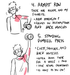 an image of how to do dumbble presss for armpit and back muscles