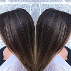 Hair Colour For Straight Black Hair, Highlights On Black Box Dye, Straight Brown Hair With Lowlights, Black Hair With Caramel Highlights, Hair Bangs Straight, Hairstyle With Color, Dark Hair With Lowlights, Beige Blonde Highlights, Short Hair Bangs