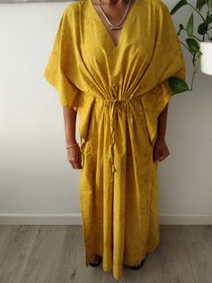 Cotton kaftan Boho Dress Plus Size, Yellow Textures, Cotton Kaftan, Dress Plus Size, Plus Size Dress, Resort Wear, Boho Dress, Lounge Wear, Spain