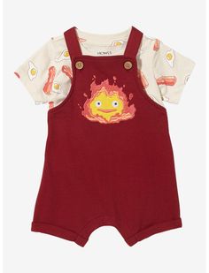 Studio Ghibli Howl's Moving Castle Calcifer Infant Overall Set - BoxLunch Exclusive | BoxLunch Howl's Moving Castle Calcifer, Goth Baby, Howl's Moving Castle, Howls Moving Castle, Baby Life, Cool Baby Stuff