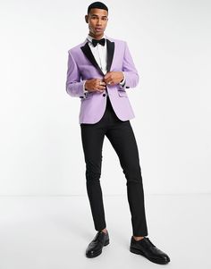 ASOS DESIGN skinny tuxedo suit jacket in lilac | ASOS Purple Notch Lapel Tuxedo For Formal Occasions, Fitted Purple Tuxedo For Semi-formal Occasions, Fitted Purple Tuxedo For Semi-formal Events, Purple Notch Lapel Tuxedo For Semi-formal Occasions, Purple Notch Lapel Tuxedo For Semi-formal, Purple Fitted Tuxedo With Notch Lapel, Purple Notch Lapel Tuxedo For Semi-formal Events, Purple Tailored Tuxedo For Party, Fitted Purple Tuxedo With Notch Lapel