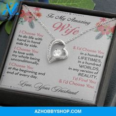 To My Wife | I Choose You | Forever Love Necklace | Romantic Gift for Wife Gift Ideas Sentimental, Wife Gift Ideas, Romantic Gifts For Wife, Wife Necklace, Wife Christmas, To My Wife, I Choose You, Loving Gifts, Wife Birthday