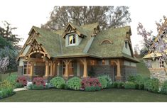 Small Plan: 1,421 Square Feet, 3 Bedrooms, 2 Bathrooms - 9401-00003 Craftsman Lintel, Field Stone Craftsman Homes, Dream House Exterior Woodworking Plans, German Cottage, Storybook Homes, German Style, Storybook Cottage