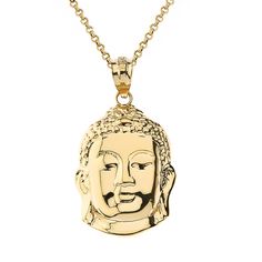 Solid 14k Gold Asian Zen Buddha Head Spiritual Peace Pendant Necklace Item No.: H505 Metal Type: 14k Solid Gold (Also Available In 10k Solid Gold) Metal Color: Yellow Gold (Available In White Gold Or Rose Gold) Measurement: Small Size (Available In Medium Size In Another Listing) Small Size Pendant Only Weight: 1.3 Grams. With Chain Weight: 2.4 - 2.6 Grams Pendant Height With Bail: 1.01" (25.6 Mm) Pendant Width: 0.51" (12.9 Mm) Brand New With Box Note: Made To Order. This Item Might Take 2-5 Day Yellow Gold Spiritual Necklaces For Meditation, Nickel-free Gold Spiritual Necklaces, Gold Buddha Necklace, Green Buddha Necklace, Shine Jewelry, Cross Necklace Sideways, Buddha Zen, Small Necklace, Buddha Head