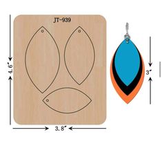 a pair of earrings is shown with measurements