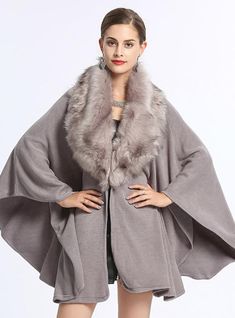 Gender:WomenMaterial:Imitation CashmereThickness:StandardClothing Length:LongLoose:TypeItem Type:CloakPattern:Solid colorSleeve Length:Long Poncho Winter, Fur Poncho, Poncho Crochet, Chic Outerwear, Poncho Coat, Faux Fur Wrap, Poncho Cardigan, Poncho Shawl, Knitted Cape