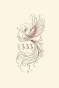 a drawing of a bird with numbers on it's back and wings in the air