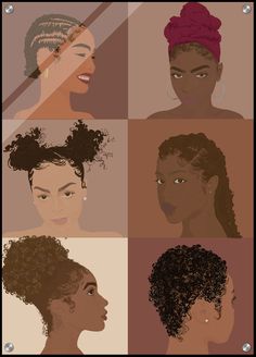 This art piece highlights natural hair style from curly do's to protective styling. The piece highlights different hair textures, patterns, and styles. Highlights Natural Hair, Hair Styles Art, Different Hair Textures, Highlights Natural, Piece Highlights, Hair Textures, Different Hair, Pretty Braided Hairstyles, Chattanooga Tn