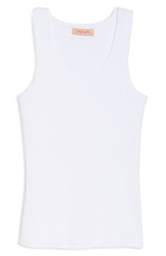 Relax, this ribbed tank has got you for both comfort and support in an easy-fit cut from stretch cotton and a hidden built-in shelf bra. Style Name:Papinelle Ribbed Shelf Bra Tank. Style Number: 6240992. Classic Sleeveless Ribbed Top, White Ribbed Sleeveless Camisole, Classic Everyday Seamless Tank Top, Classic Seamless Everyday Tank Top, White Stretch Ribbed Vest, White Ribbed Stretch Tank Top, Classic Stretch Tank Top For Everyday, White Stretch Ribbed Tank Top, White Sleeveless Ribbed Top