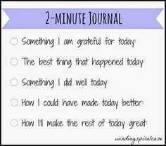 the two minute journal is filled with text