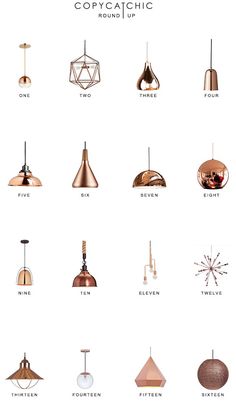 the different types of pendant lights are shown