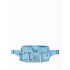 The Adventure Waistbag is a hybrid of our best selling Malibu Waistbag and Bobby Bag. Made from recycled rPET sky blue nylon fabric with matching powder-coated hardware, carabiner and faux leather zip pullers. The adjustable strap allows you to wear it around the waist or slung across the torso. The bag features double pockets on the front, three hidden pockets on the inside and one zip pocket on the back. * rPET fabric is made from recycled post-consumer plastics otherwise destined for landfill Bobby Bag, Zip Puller, Belt Jewelry, Nylon Fabric, Cosmetic Pouch, Waist Bag, Leather Crossbody, Sky Blue, Blue Sky