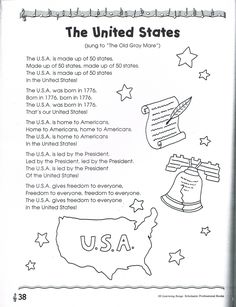 the united states worksheet is shown in black and white with stars on it