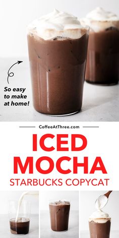 an advertisement for iced mocha starbucks's copycat