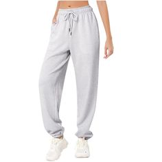 These sweatpants are made of 65.4%Rayon and 34.6%Polyester, soft, comfortable, elastic and breathable fabric. Perfect for sporting or lounge. Suitable for womens, ladies and teen girls. Easily adjust waist circumference. Metal head drawstring will keep it on waist without rolling off. Drawstring active sweatpants women colocation with slim-fit tops or sweatshirts can make your waist looks tiny. Jggers sweatpants for women feature two sides pockets for easy storage of your belongings. Simply slip Fall Sweatpants, Comfy Lounge Pants, Workout Sweatpants, Workout Pants Women, Sweatpants For Women, Sweatpants Women, Sweatpants With Pockets, Baggy Sweatpants, Comfy Lounge