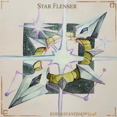 a drawing of a star with stars in the middle