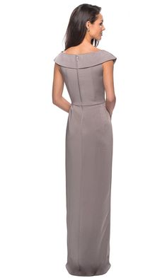 La Femme 25206 - Ruched Cap Sleeved Long Jersey Dress – Couture Candy Long Jersey Dress, Sheath Skirt, Mesmerizing Beauty, Pleated Bodice, Madly In Love, Bride Style, Dress Purchase, Long Gown, Classic Beauty