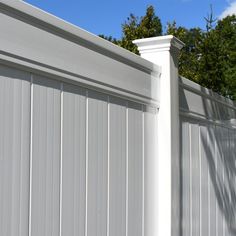 For use with Freedom 6x6 Everton vinyl fence panel (search model # 73024827). Pre-routed post provides a seamless finish; no bracket installation. Pre-drilled holes anchor post within cement for additional strength and durability. Coordinating corner (search model # 73024829) and end/gate (search model # 73024830) posts also available. Panels, gates and post tops sold separately. Heavy duty, low-maintenance vinyl construction. Transferable limited lifetime warranty. Made in the USA. Freedom Ever Vinyl Fence Landscaping, White Vinyl Fence, Vinyl Fence Panels, Vinyl Privacy Fence, Privacy Fence Panels, White Fence, Decorative Lines, Fence Panel, Fence Landscaping