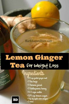 Aid Diet, Lemon Ginger Tea, Lemon Aid, Best Smoothie, Resep Diet, Smoothie Detox, Best Smoothie Recipes, Detox Drinks Recipes, Lemon Ginger