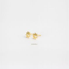 Tiny CZ Sun Studs Earrings, Starburst Studs, Gold, Silver SHEMISLI SS031 Celestial Star Earrings For Anniversary, Anniversary Jewelry With Star-shaped Matching Earrings, Anniversary Jewelry With Matching Star Earrings, Anniversary Star-shaped Jewelry With Matching Earrings, Starburst Earrings For Pierced Ears As Gift, Dainty Star-shaped Earrings For Anniversary, Gold Star Earrings For Anniversary, Gold Snowflake Earrings For Gifts, Starburst Earrings Jewelry Gift