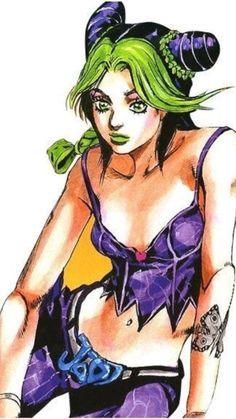 Jolyne Kujo, Black Hair, Energy, Green, Hair, Black