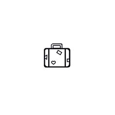 a black and white line drawing of a suitcase