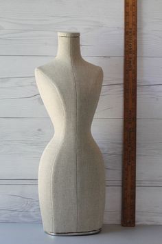 "Vintage Smaller Scale Dress Form with Vinyl Cover (Inventory #3) Measures approximately 7\" L x 19.5\" H (Bust measures approximately 16.5\" and the waist 12\") Unsure of age and maker. Nice quality form. So fabulous to have its original protecting cover. Top piece unscrews to allow vinyl to secure protect the top of the form. Cover goes on and off easily. In nice, clean vintage condition with minimal wear from age and use. Please note there is some discoloration at the top of the neck (on the Vintage Dress Form, Dress Form Mannequin, Dress Forms, Vinyl Cover, Dress Form, Dressmaking, Etsy Vintage, Vintage Dresses, Tumblr