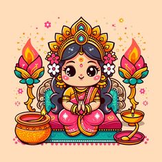 Goddess Lakshmi Drawing, Ganesha Artwork, Lace Dres, Birthday Scrapbook Layouts, Easy Cartoon, Easy Animal Drawings, Colour Mixing, Easy Cartoon Drawings, Heart Iphone Wallpaper