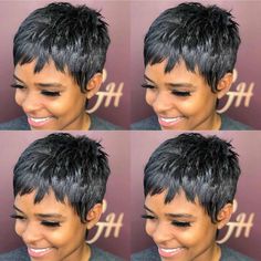 Charming Pixie Cut Short Hair Straight Human Hair Natural Wigs for Black Women | eBay Cropped Haircut For Women, Short Cropped Hair, Natural Color Hair, Pixie Cut Wigs, Black Hair Short Cuts, Short Shaved Hairstyles, Crop Haircut, Wigs Straight, Crop Hair