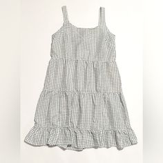 Millenium Gray Gingham Midi Sundress Sleeveless Tiered Picnic Beach Condition: Nwt / New With Tags Color: Gray & White Gingham Check Size: Women's M Approx. Measurements Bust: 18in Length: 39in Material: 100% Polyester Care: Machine Washable (See Care Instructions) Features: Flirty Silhouette Easy Care Lightweight Tags: Picnic Picnic Core Lightweight Beach Breezy Flowy Summer Spring Simple Minimalist Tank Top Spaghetti Strap Ruffle Casual Feminine Girlhood Core Country Country Girl Farm Farmcore White Sleeveless Tiered Dress For Summer, White Tiered Sleeveless Summer Dress, White Tiered Sleeveless Dress For Summer, White Sundress For Picnic, Gingham Cotton Mini Dress For Beach, Gingham Cotton Mini Dress For The Beach, Sleeveless Cotton Mini Dress In Plaid, Sleeveless Plaid Cotton Mini Dress, Summer Plaid Dress For Beach