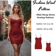 the mini strap dress sewing pattern is available in sizes us 2 to 30