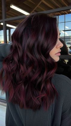 Dark Red Hair Ideas, Best Burgundy Hair Dye, Light Burgundy Hair, Cherry Cola Balayage, Halo Hair Color, Red Halo Hair, 80 Hair, Red Hair Ideas