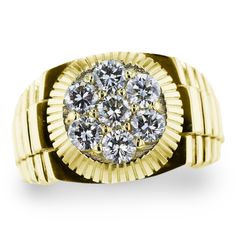 MEN'S 14KT YELLOW GOLD 1.81CTW DIAMOND WATCH STYLE RING 8,8.5,9,9.5,10,10.5,11,11.5,12,12.5,13 Gold Diamond Watch With Vvs Clarity For Anniversary, Gold Diamond Watch With Brilliant Cut For Anniversary, Yellow Gold Diamond Jewelry With Polished Finish, Anniversary Yellow Gold Diamond Jewelry And Watches, Anniversary Diamond Jewelry In Yellow Gold, Anniversary Yellow Gold Diamond Jewelry, Yellow Gold 14k Diamond-accented Jewelry, 14k Yellow Gold Jewelry With Diamond Hour Markers, Yellow Gold Diamond Watch