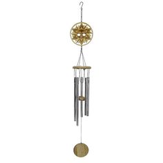 a wind chime hanging from a chain