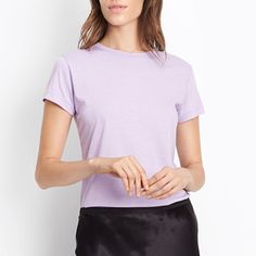 Nwt $75 Vince Women's Boy Pima Basic Tee Shirt Top Lilac Size S, M New With Tags Size : S(Us 2), M(Us 4) Short Sleeve, Crew Neck Pima Cotton Imported Machine Wash All The Sales Are Final. I Sell Perfect Condition Items Only. If You Have Any Questions, Please Feel Free To Contact Us. Basic Shirttail Hem Tops, Fitted Lavender Short Sleeve Top, Classic Purple Crew Neck Top, Everyday Purple Short Sleeve Tops, Everyday Lavender Cotton Tops, Lavender Crew Neck Basic Top, Basic Lavender Crew Neck Top, Fitted Cotton Lavender Tops, Fitted Lavender Cotton Tops