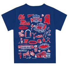 Let your kiddo look cool in his new Vive La Fete Impressions hand sketched artwork boys tee shirt. Let him play, go to the game, and cheer loudly and proudly with his Mississippi Rebels gear by Vive La Fete.Celebrate and cheer on game day with our classic design Mississippi Rebels Short Overstitched Crew Neck Sleeve Top. Officially Licensed product sold by Vive La Fete.This awesome graphics, fun and game day crew neck t-shirt features officially licensed Mississippi Rebels colors and graphics; p Ole Miss Rebels, Hand Sketch, Ole Miss, Boy Tees, Boy Blue, Blue Shorts, Tee Design, Look Cool, Soft Knits