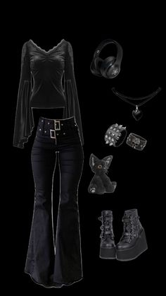 aesthetic goth winter outfit black outfit inspo Winter Outfit Black, Winter Outfit Aesthetic, Goth Winter, Goth Fits, Aesthetic Goth, Swaggy Outfits