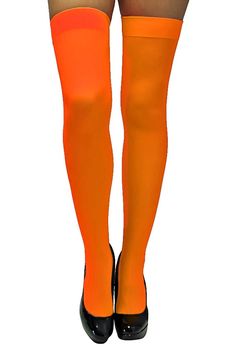 Semi Opaque Thigh High Stockings Thigh High Stockings, Opaque Tights, Thigh High Socks, Shades Of Orange, Thigh Highs, Over The Knee, Holiday Fashion, Hosiery, Stockings